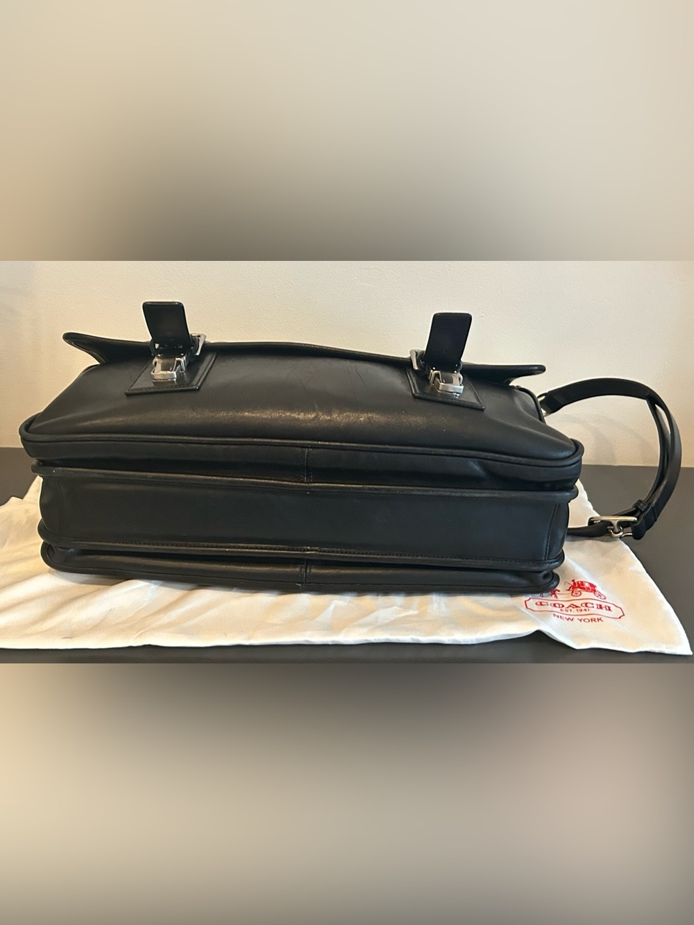 Coach Metropolitan Black Leather Briefcase Messenger Laptop Bag F6455 - Picture 10 of 14